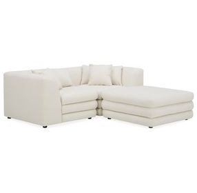 Lowtide Warm White 3 Piece Modular Nook Sectional with Pillows