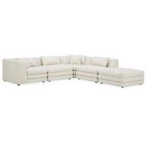 Lowtide Warm White 5 Piece Modular Dream Sectional with Pillows