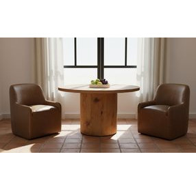 Maisie Tan Leather Upholstered Dining Chair