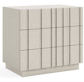 Tempo Beige 3 Drawer Nightstand with USB Charging