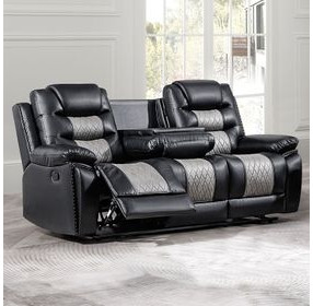 Nikko Black Reclining Living Room Set