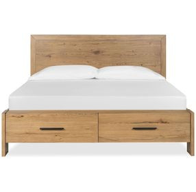 Davenport Rustic Caramel King Storage Panel Bed