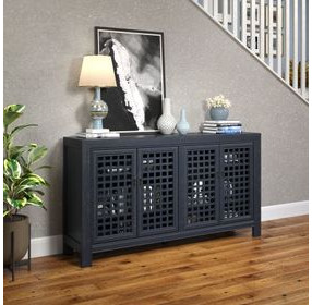Rio Blue 4 Door Accent Cabinet