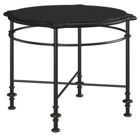 Atrium Black Round Granite Top Chairside Table