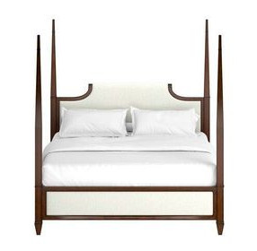 Eave Brown and White Upholstered Poster Bedroom Set