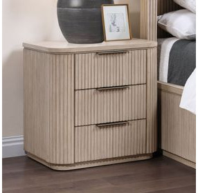 Henry Sand 3 Drawer Nightstand with USB Charging