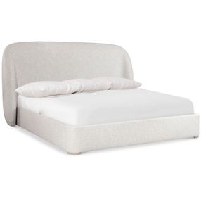 Loggia Aria and Beige Performance Fabric Queen Upholstered Shelter Bed