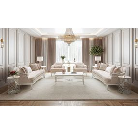 La Marisia Creamy Pearl Rectangular Console Table