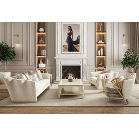 La Terrazza Light Champagne and Cappuccino Accent Chair