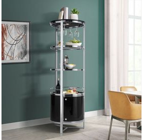 Jule Black and Chrome Wine Rack with LED
