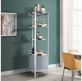 Jule Gray and Chrome Wine Rack with LED