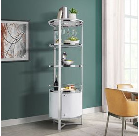 Jule White and Chrome Wine Rack with LED