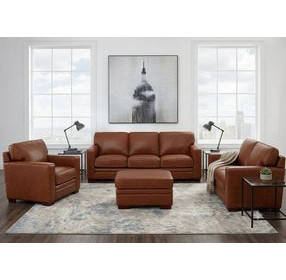 Langston Nutmeg Leather Living Room Set