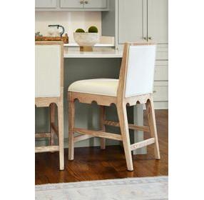 Lanister Brown and Cream Performance Fabric Counter Height Stool