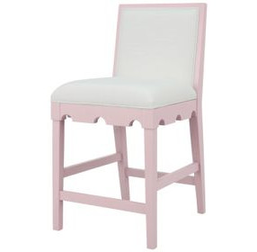 Lanister White Performance Fabric Upholstered Counter Height Stool