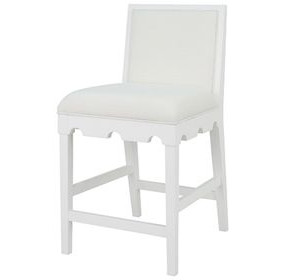 Lanister Matte White Performance Fabric Counter Height Stool