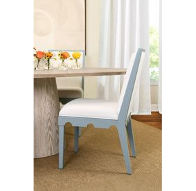 Lanister Matte Light Blue Performance Fabric Dining Chair