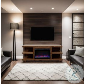 Laurel Canyon Oak Bourbon 65" Fireplace TV Stand