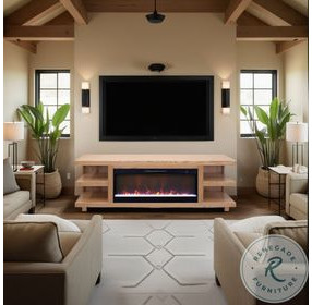 Laurel Canyon Natural 82" Fireplace TV Stand