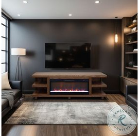 Laurel Canyon Oak Bourbon 82" Fireplace TV Stand