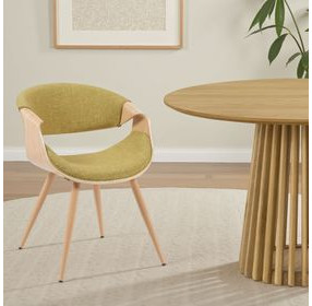 Butterfly Oak and Green Upholstered Dining Chair