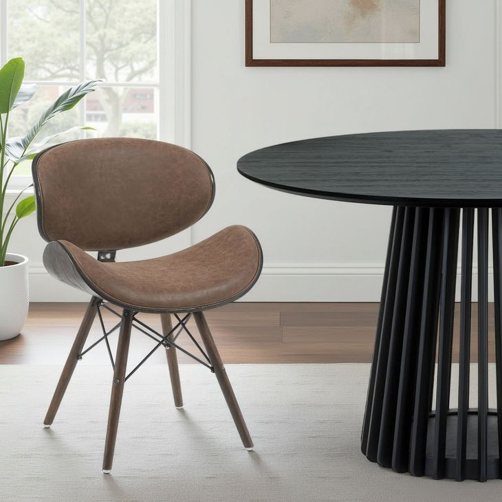 Cassie Vintage Dark Brown Upholstered Dining Chair