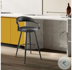 Gardenia Black Swivel Counter Height Stool