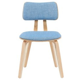 Jaguar Oak and Light Blue Upholstered Dining Chair