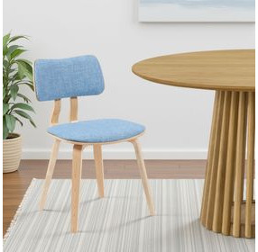 Jaguar Oak and Light Blue Upholstered Dining Chair