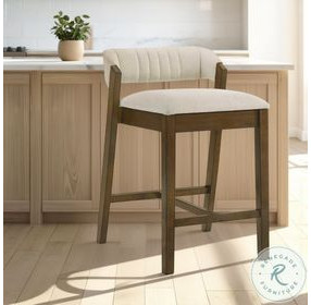 Landyn Ecru Counter Height Stool with Sepia Brown Frame