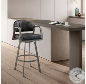 Marcie Vintage Black Swivel Bar Stool