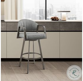 Marcie Vintage Gray Swivel Bar Stool