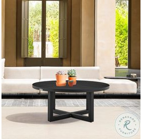 Menorca Black Outdoor Round Coffee Table