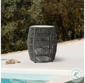 Opus Charcoal Indoor and Outdoor Garden Stool Round End Table