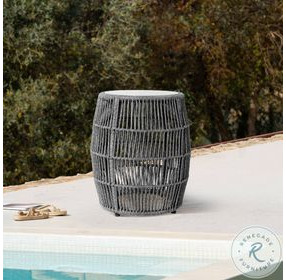 Opus Gray Indoor and Outdoor Garden Stool Round End Table