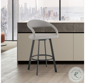 Ramona Gray Swivel Bar Stool