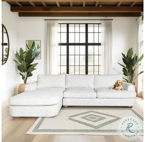 Reid Snow Fleck Performance Fabric 123" LAF Rectangular Sectional Sofa