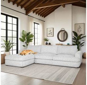 Reid Speckled Stone Performance Fabric 2 Piece Modular LAF Sectional