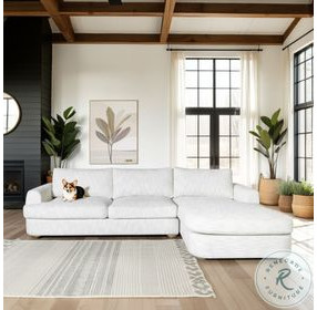 Reid Snow Fleck Performance Fabric 123" RAF Rectangular Sectional Sofa