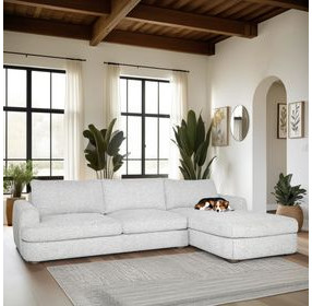 Reid Speckled Stone Performance Fabric 2 Piece Modular RAF Sectional