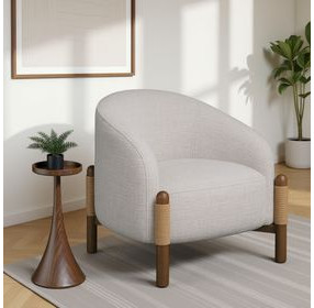 Stormy Butter Cream Upholstered Accent Chair