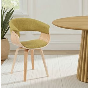 Summer Oak and Green Upholstered Dining Chair