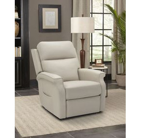 Lena Rainer Dove Performance Fabric Power Lift Recliner with with Power Headrest and Power Lumbar