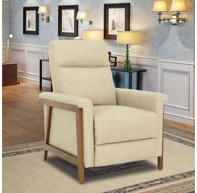 Lewiston Cashmere Stone Leather Push Thru The Arms Recliner