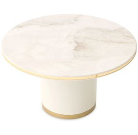 Gineverra Ivory Gold Round Cocktail Table