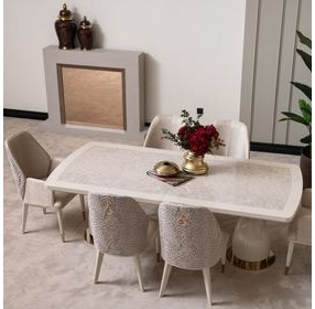 Lisbon Silken Matte Cream 113" Extendable Rectangular Dining Table