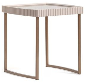 Lisbon Silken Cream and Bronze Square Side Table