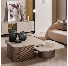 Moderne Rich Champagne Tall Cocktail Table