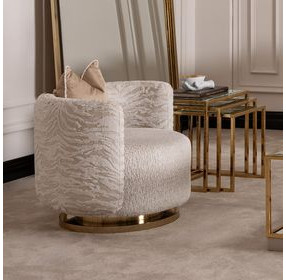 Savannah Breeze Gold and Cashmere Swivel Chair