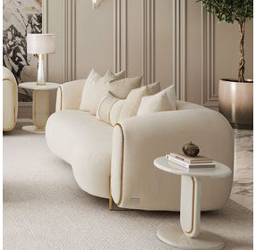 Sassani Crepe and Gold 88" Loveseat